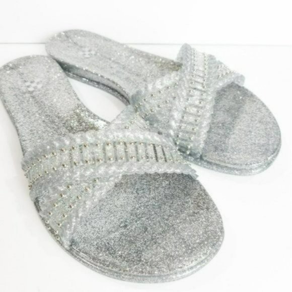 Vince Camuto Erindra Embellished Jelly Slide Sandals -8 - Picture 9 of 10